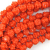 12mm synthetic coral carved buddha beads 14