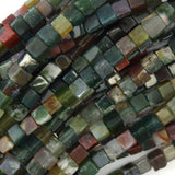 4mm natural Indian agate cube beads 15.5