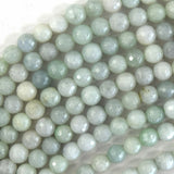 Natural Faceted L Green Burma Jadeite Jade Round Beads 15