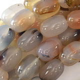 18mm natural gray agate barrel beads 15.5