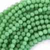 Natural Dark Green Angelite Round Beads Gemstone 15.5