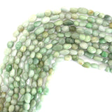 6mm - 8mm natural Burma jadeite jade pebble nugget beads 15.5