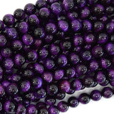 AA Purple Tiger Eye Round Beads Gemstone 15