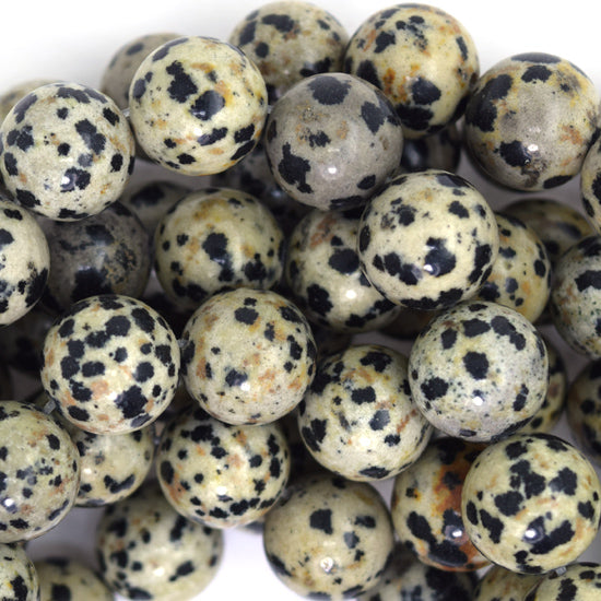 Natural Dalmatian Jasper Round Beads Gemstone 15" Strand 4mm 6mm 8mm 10mm 12mm