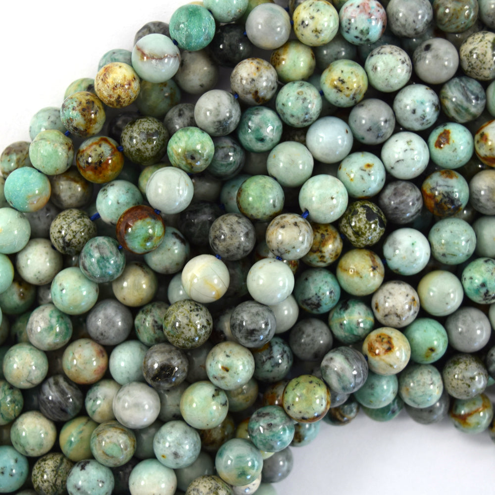 Natural Green Chrysocolla Round Beads 15.5" Strand 4mm 6mm 8mm 10mm 12mm