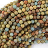 Natural Brown Blue Snake Skin Jasper Round Beads 15