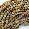 Natural Brown Blue Snake Skin Jasper Round Beads 15.5
