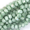 10mm - 11mm natural faceted green angelite rondelle beads 15.5