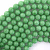Natural Dark Green Angelite Round Beads Gemstone 15.5