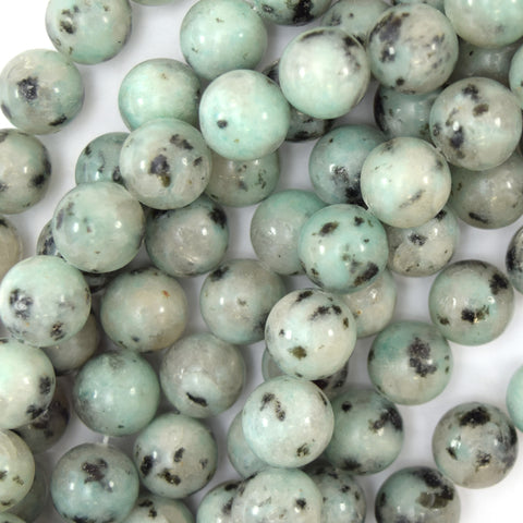 14mm faceted brown green jasper round beads 14" strand