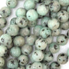 Natural Blue Kiwi Jasper Round Beads 15