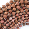 Natural Pink Rhodonite Prism Double Point Cut Faceted Beads 15.5
