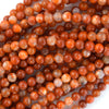 Orange Fire Agate Round Beads Gemstone 15