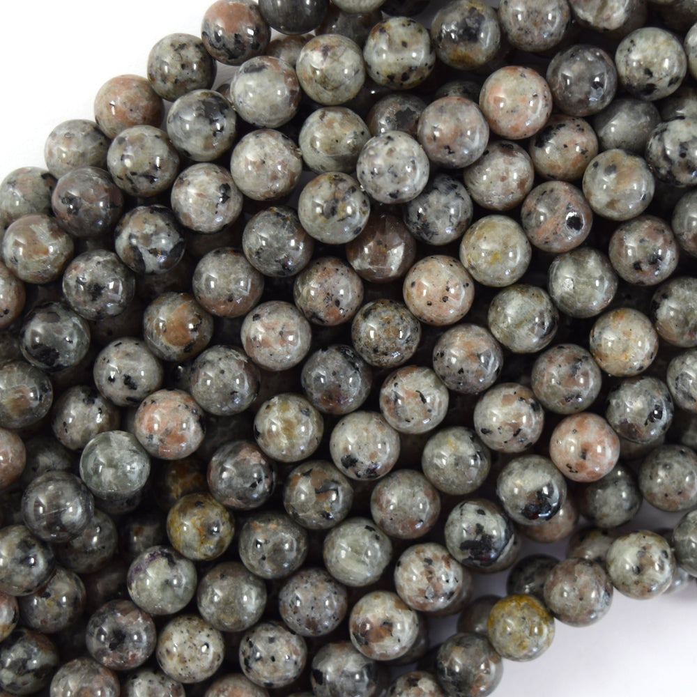 AA Natural Yooperlite UV Reactive Glowing Round Beads 15.5" 6mm 8mm 10mm 12mm