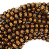 5.5mm - 6mm gold coral round beads 14.5