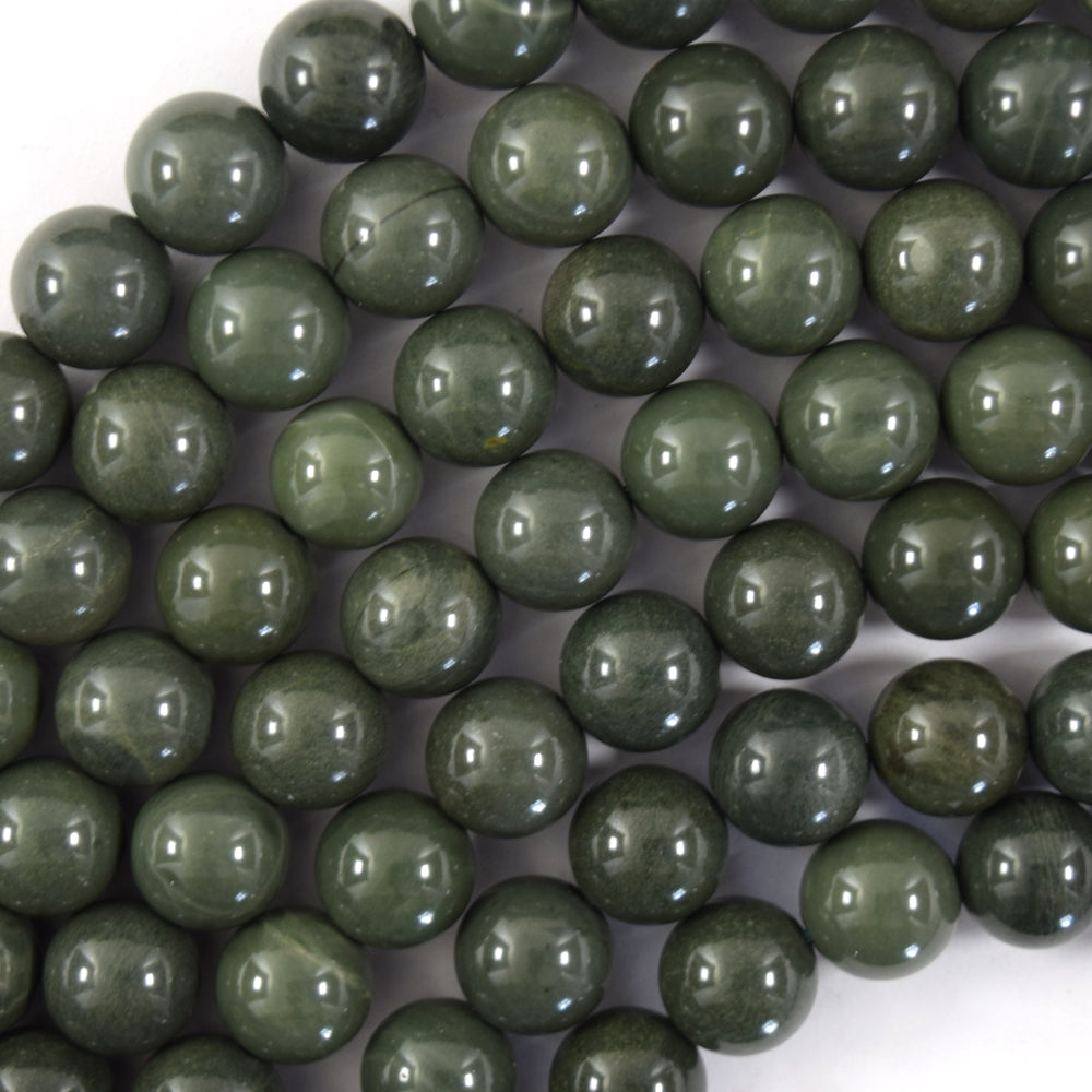 Natural African Solid Green Agate Round Beads Gemstone 15.5" Strand 6mm 8mm 10mm