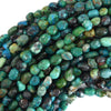 6mm - 8mm natural blue brown green chrysocolla pebble nugget beads 15.5
