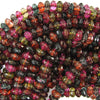 Faceted Watermelon Tourmaline Quartz Rondelle Beads 15
