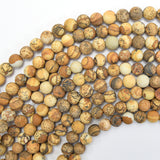 Natural Matte Picture Jasper Round Beads Gemstone 15.5