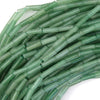 13mm natural green aventurine tube cylinder beads 15.5
