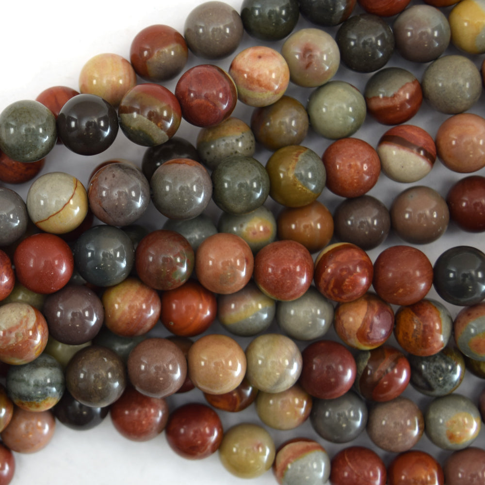 Landscape Polychrome Picture Jasper Round Beads 15.5" 4mm 6mm 8mm 10mm 12mm