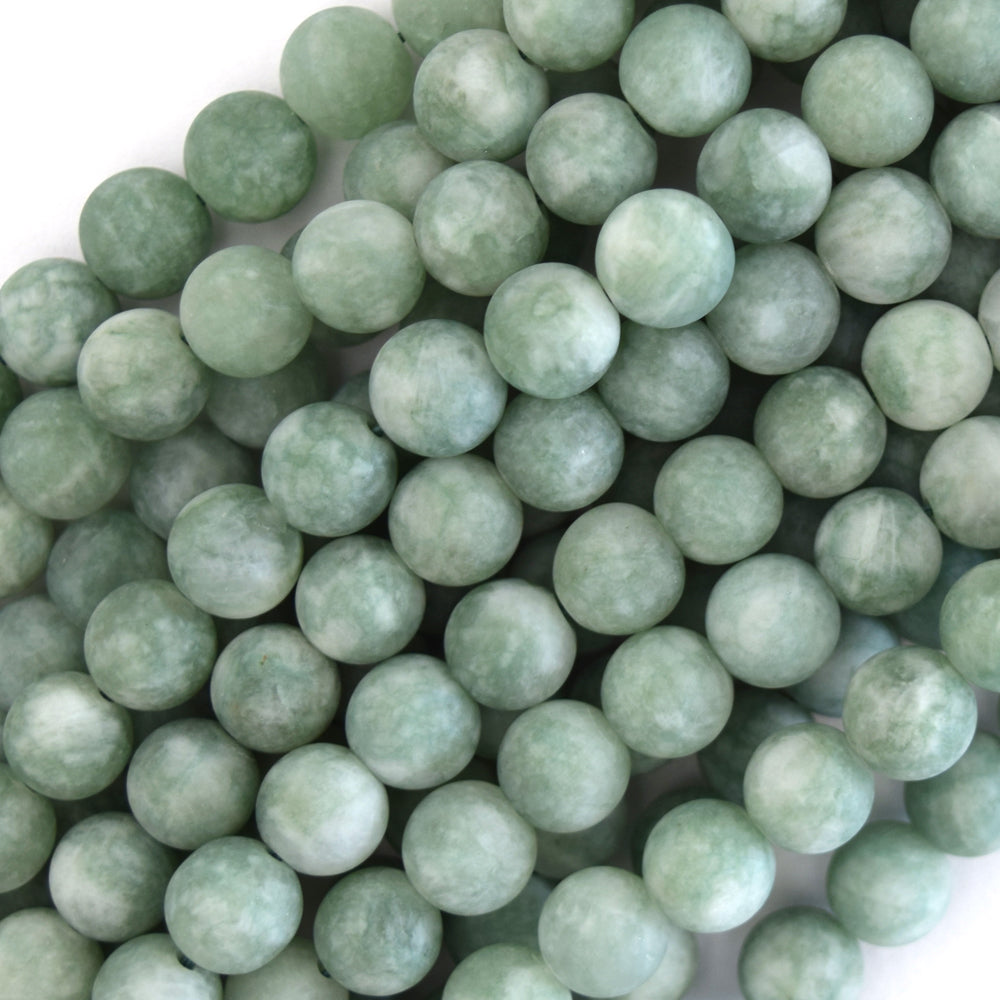 Matte Burma Colored Jade Round Beads 15" Strand Burmese 4mm 6mm 8mm 10mm 12mm