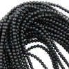 Matte Black Onyx Round Beads Gemstone 15