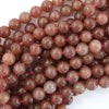 Natural Strawberry Quartz Round Beads Gemstone 15.5