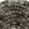 Natural Faceted Cloudy Gray Quartz Round Beads Gemstone 15