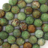Natural Matte African Green Opal Round Beads 15