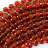 AA Red Carnelian Prism Double Point Cut Faceted Beads 15.5