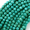 Faceted Green Turquoise Round Beads 15.5