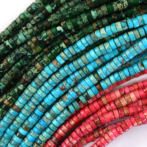 18mm natural ocean jasper coin beads 15.5" strand