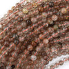 AA Natural Copper Rutilated Quartz Round Beads 15.5