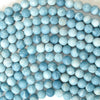 Matte Blue Larimar Quartz Round Beads 15.5