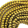 Gold Hematite Round Beads Gemstone 15.5