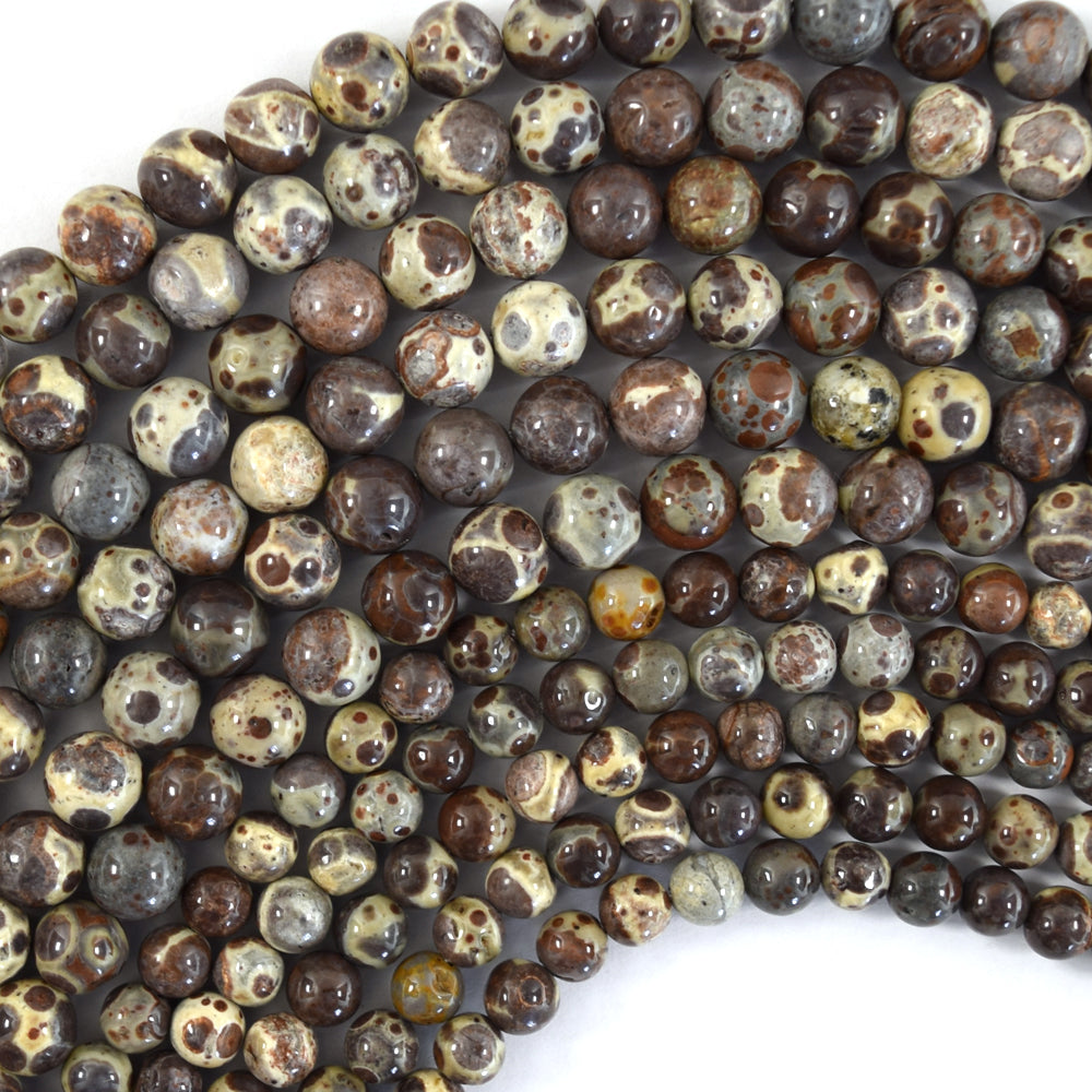 AA Natural Mexican Orbicular Jasper Round Beads Gemstone 15.5" Strand 6mm 8mm