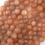 Natural Orange Sunstone Round Beads Gemstone 15