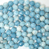 Faceted Blue Larimar Quartz Round Beads 15