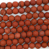 Natural Matte Red Jasper Round Beads Gemstone 15