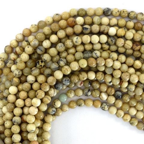 6mm matte african opal round beads 15.5" strand
