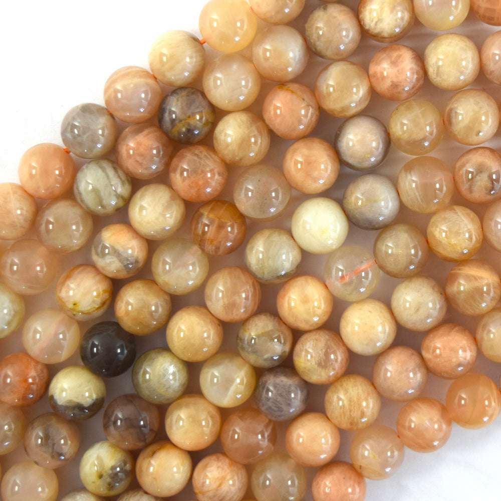 Natural Multicolor Sunstone Round Beads Gemstone 15.5" Strand 6mm 8mm 10mm S1