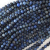 AA Natural Matte Blue Dumortierite Round Beads 15.5