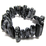 15mm - 20mm snowflake obsidian stick stretch bracelet 8