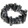 15mm - 20mm snowflake obsidian stick stretch bracelet 8