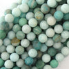 Natural Matte Russian Green Amazonite Round Beads 15