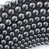 Silver Terahertz Round Beads Gemstone 15
