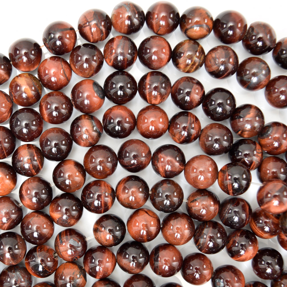 Red Tiger Eye Round Beads Gemstone 15" Strand 4mm 6mm 8mm 10mm 12mm