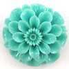 6 pieces 30mm synthetic green coral carved chrysanthemum flower pendant bead