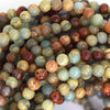 Natural Brown Blue Snake Skin Jasper Round Beads 15